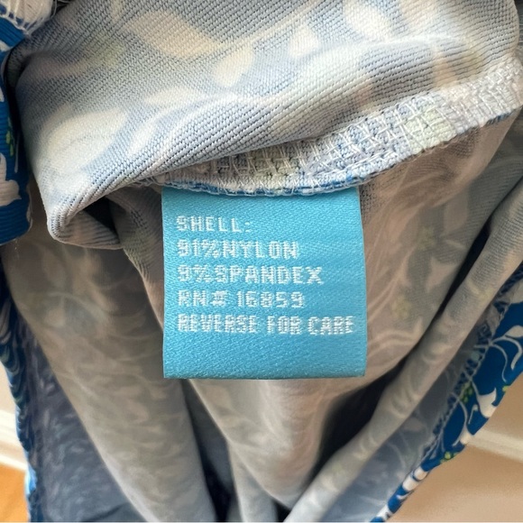 J. McLaughlin Crewneck Short Sleeve Faux Wrap Dress Blue Floral - Picture 7 of 12